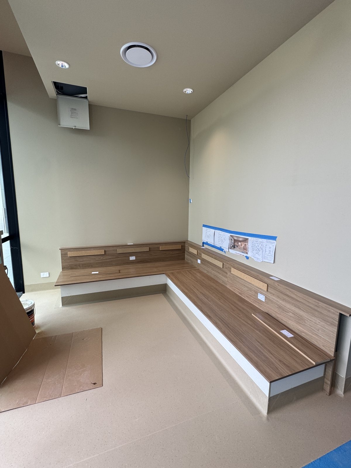 Construction progress inside the new Gold Coast vet clinic